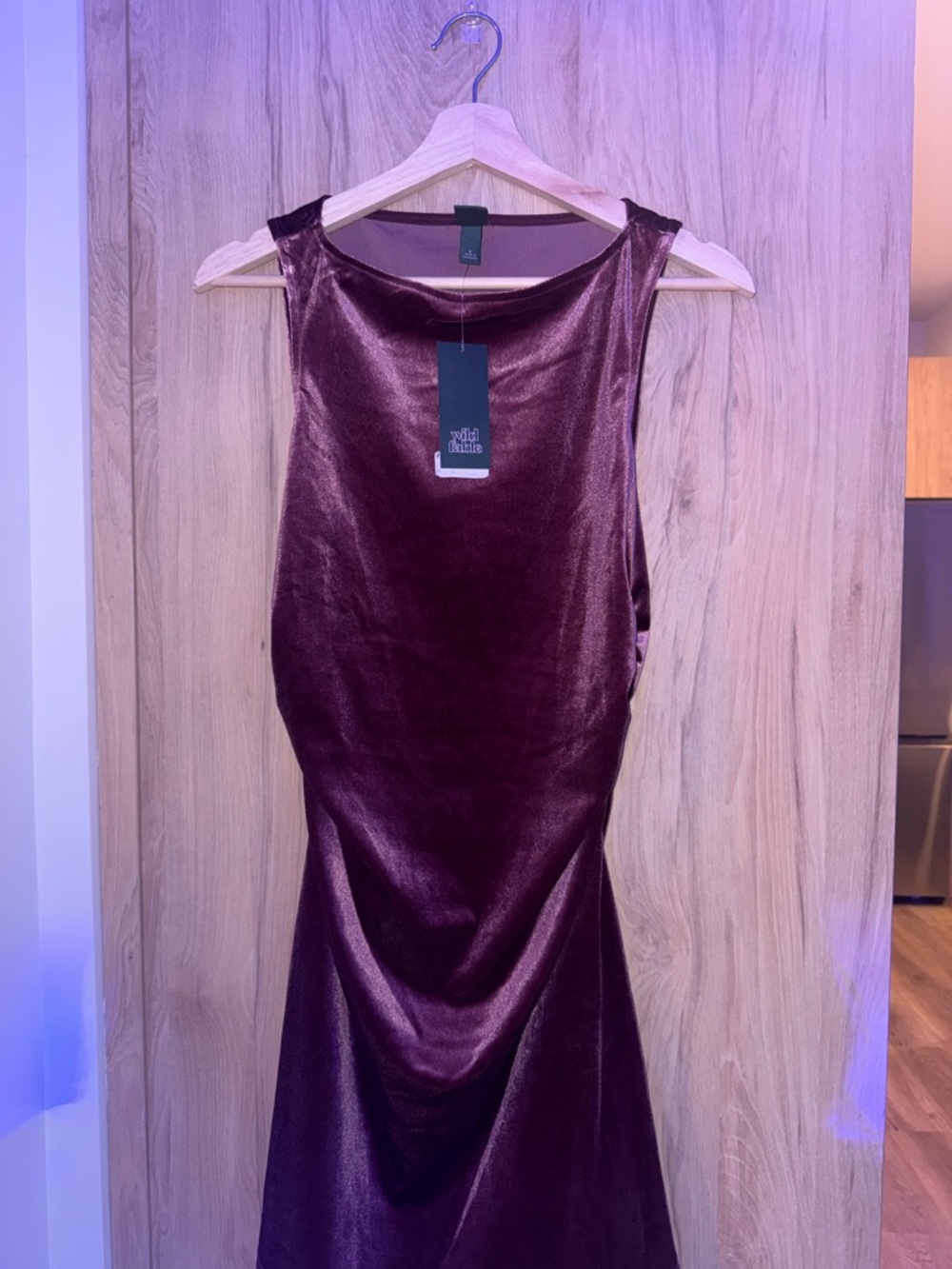 wild fable Sleeveless Velvet Midi Dress in Burgundy